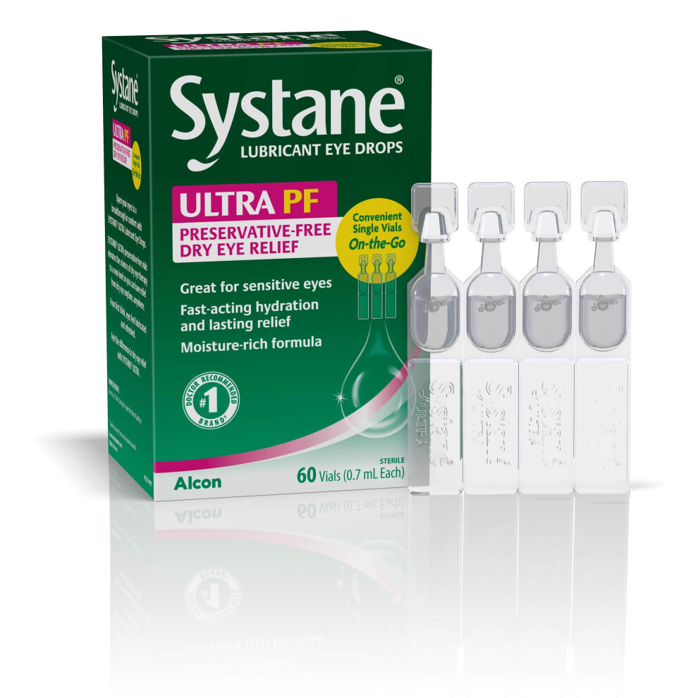 Systane Ultra Lubricant Eye Drops, 60 Count (Pack of 1), Packaging may vary