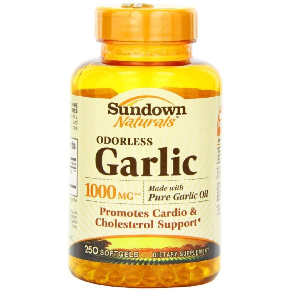 Sundown Naturals Odorless Garlic 1000 mg Softgels 250 ea (Pack of 11)