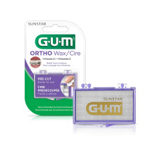 GUM Orthodontische was voor beugels en tandheelkundige apparaten - Kalmerende tandwas met vitamine E en Alo?Vera - Heldere kleur - Zonder smaak (Pack