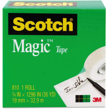 MMM810341296 - Magic Tape, Clear, 0.75 Inches Width x 36 Yards Length