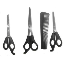 Professional Hair Cutting Scissors & Thinning Shears Set (4 Pcs) - Ergonomic Handles, Case Included, Ideal for Barbers, Stylists & Pet Groomers