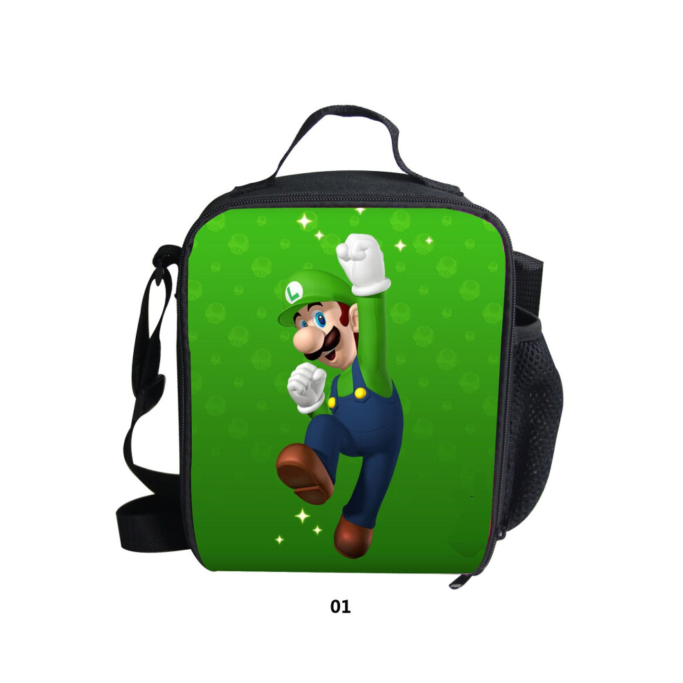 (01) Super Mario Insulated Lunch Bag Picnic Lunch Box School Outdoor