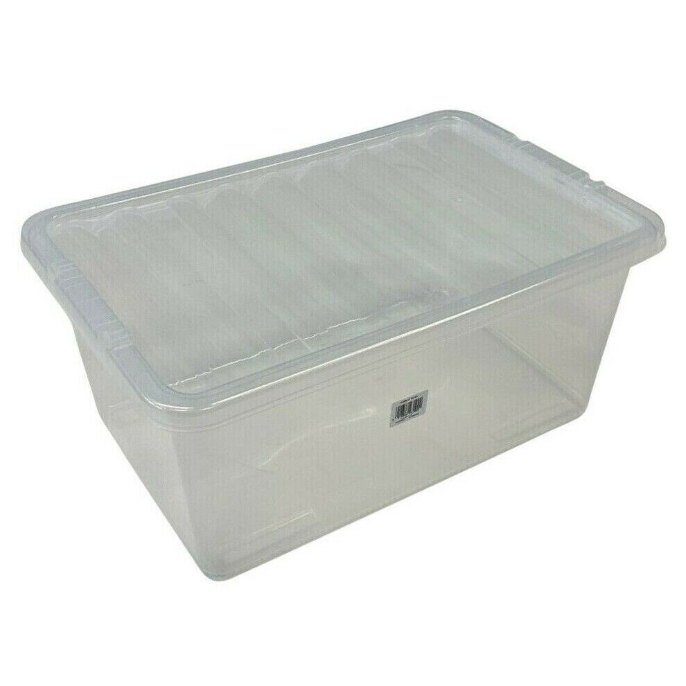 Underbed Plastic Storage Box 45L Clear Box With Lid Strong Quality Container