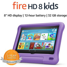 (Purple, Fire HD 8 Kids tablet) Fire HD 8 Kids tablet | for ages 3-7 | 8" HD display, 32 GB | Pink Kid-Proof Case