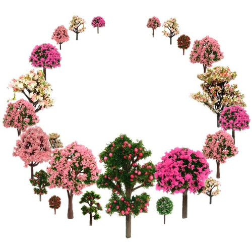 29pcs Mixed Model Trees, 1.5-5 inch(4 -12 cm), OrgMemory Fruit Trees, Ho Scale Trees, Model Train Scenery, Architecture Trees,...