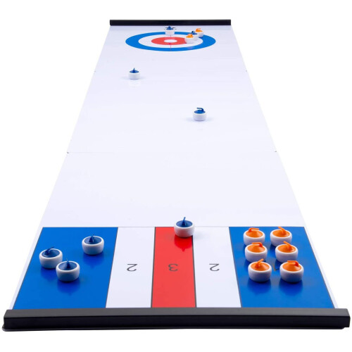 Engelhart - Giant Curling and Shuffleboard Game 180CM - Easy assembling with magnetic strips 2