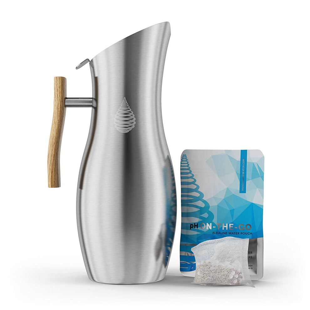 pH VITALITY Stainless Steel Alkaline Water Pitcher/Jug - Alkaline Water Filter Pitcher/Jug by Invigorated Water - High pH...