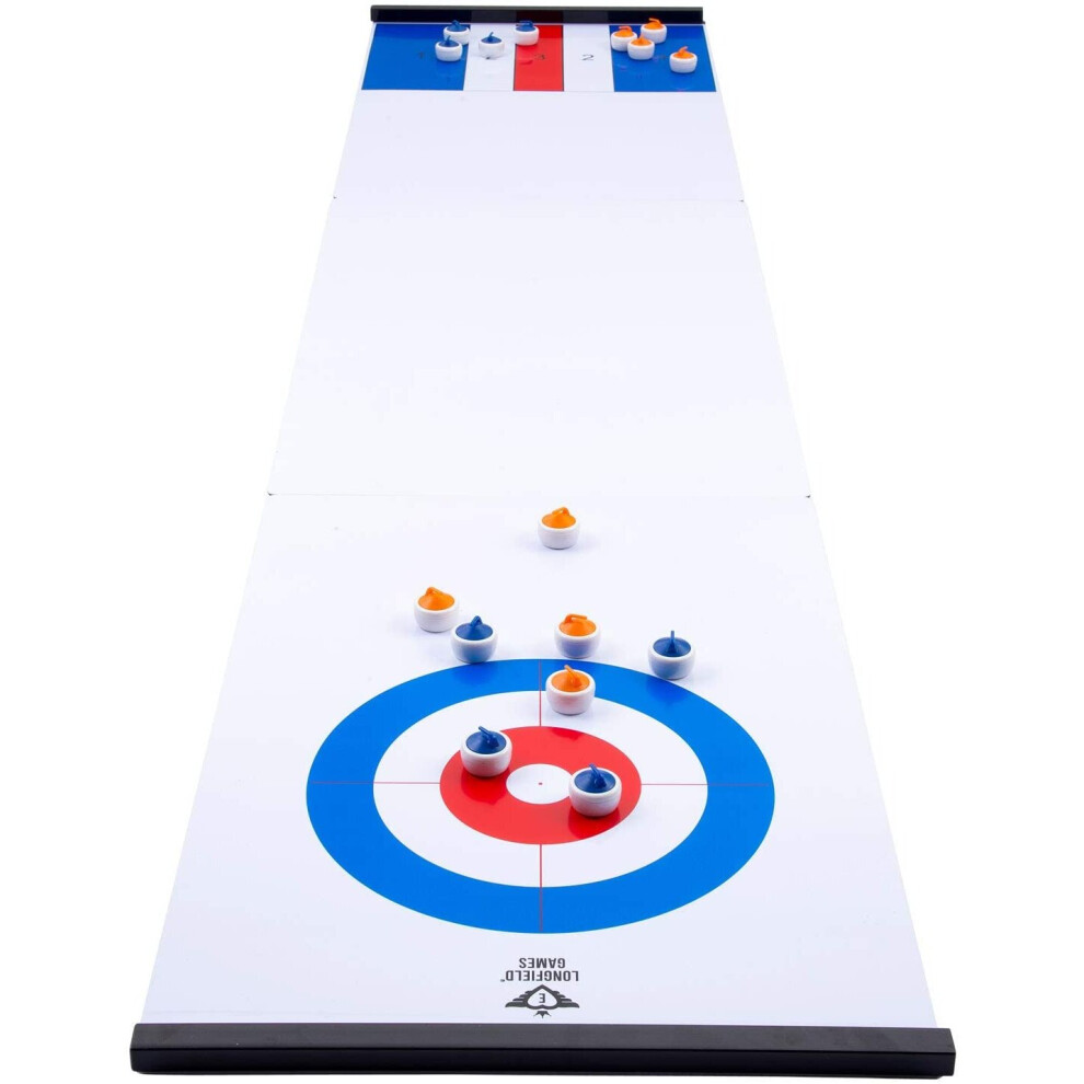 Engelhart - Giant Curling and Shuffleboard Game 180CM - Easy assembling with magnetic strips