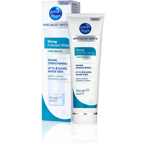 Pearl Drops - Strong Polished White Toothpolish - Enamel Strengthening - with Polishing Agents - 75ml