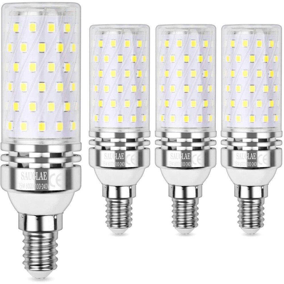 Sauglae Led Corn Bulbs 15W, 120W Incandescent Bulbs Equivalent, 6000K Daylight White, 1500Lm, E14 Small Edison Screw LED Light...