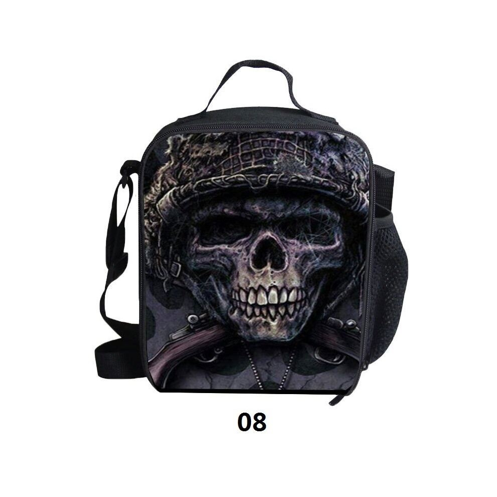 (08) Skull Lunch Bags Thermal Insulated School Outdoor