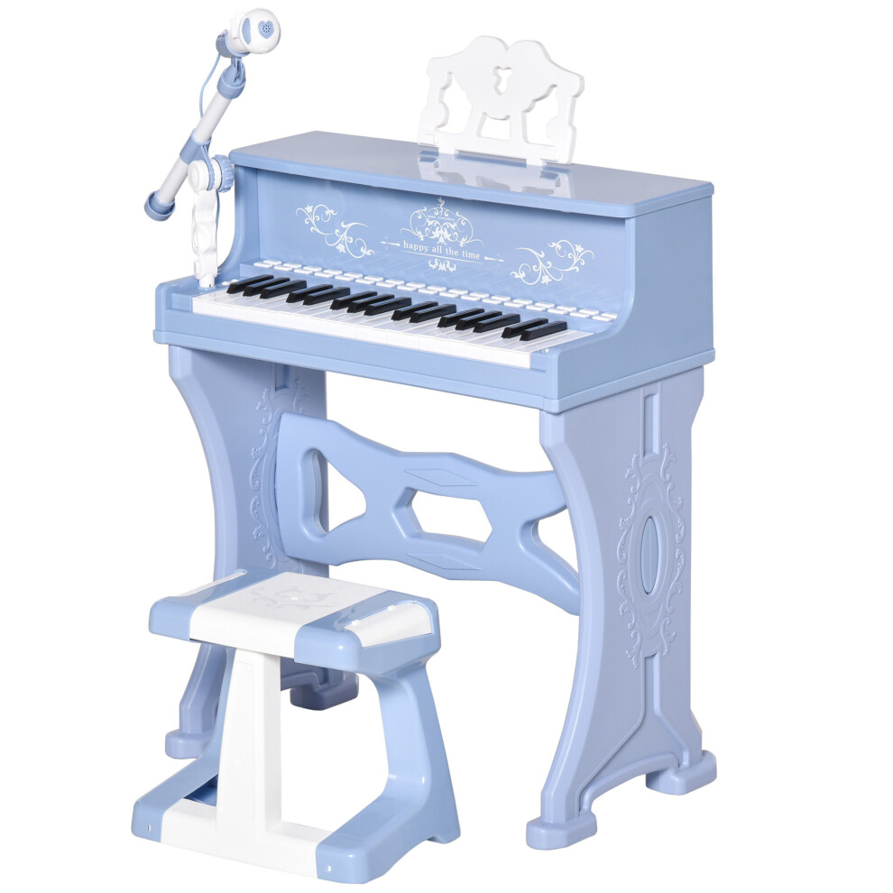 Homcom 37 Key Keyboard Battery Piano Kids Microphone Stool Educational Game