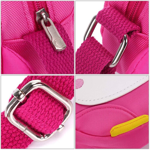 Sumnacon Little Girls Small Purse Shoulder Handbag Cross Body Messenger Bag with Zipper - Nice Stocking Filler (Penguin Pink) 2