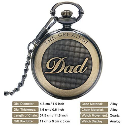 Mens Pocket Watch Vintage Quartz Pocket Watches with Chain for Men Pendant Pocket Watch for The Greatest. on OnBuy