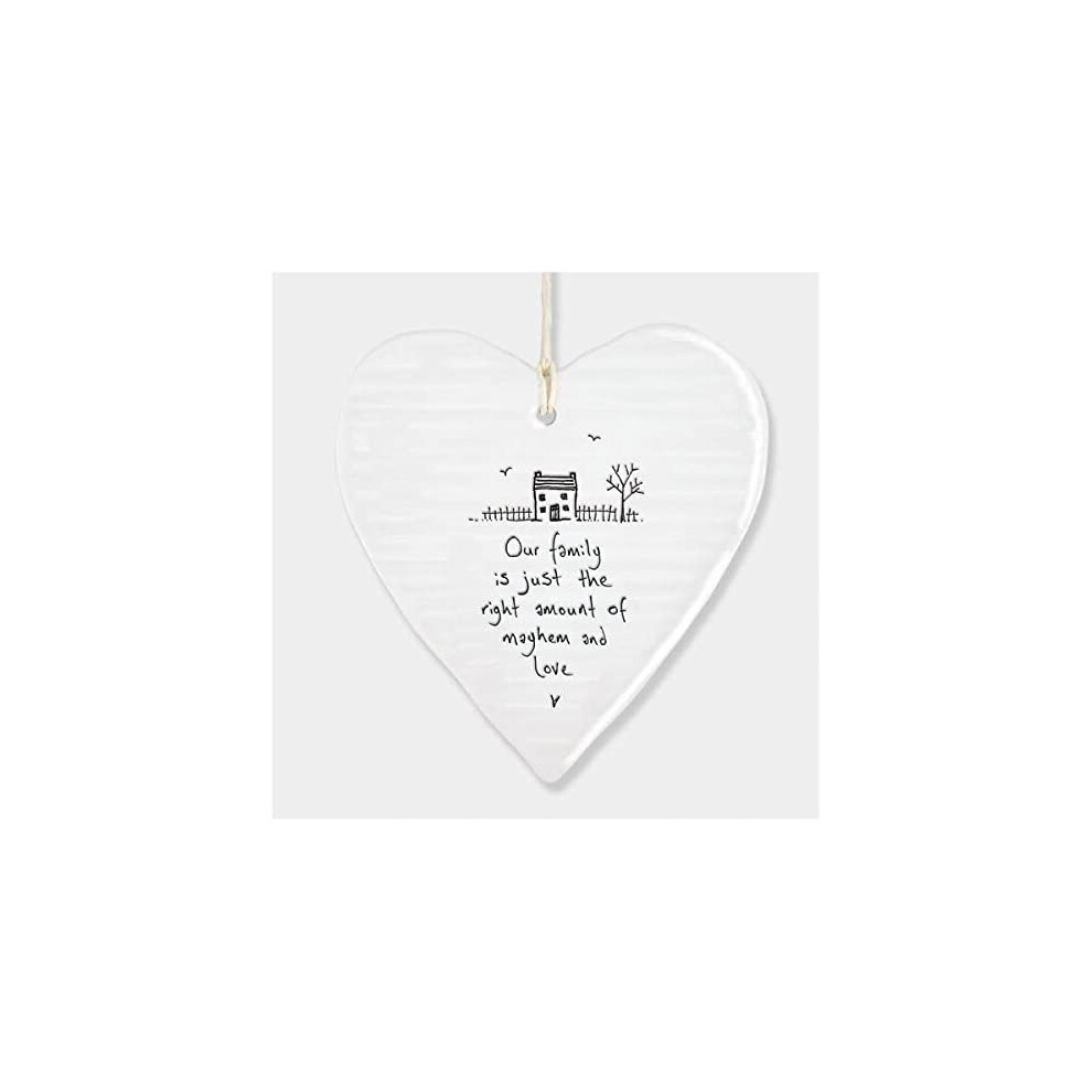 East Of India Hanging Heart Gift Our Family Is Mayhem And Love