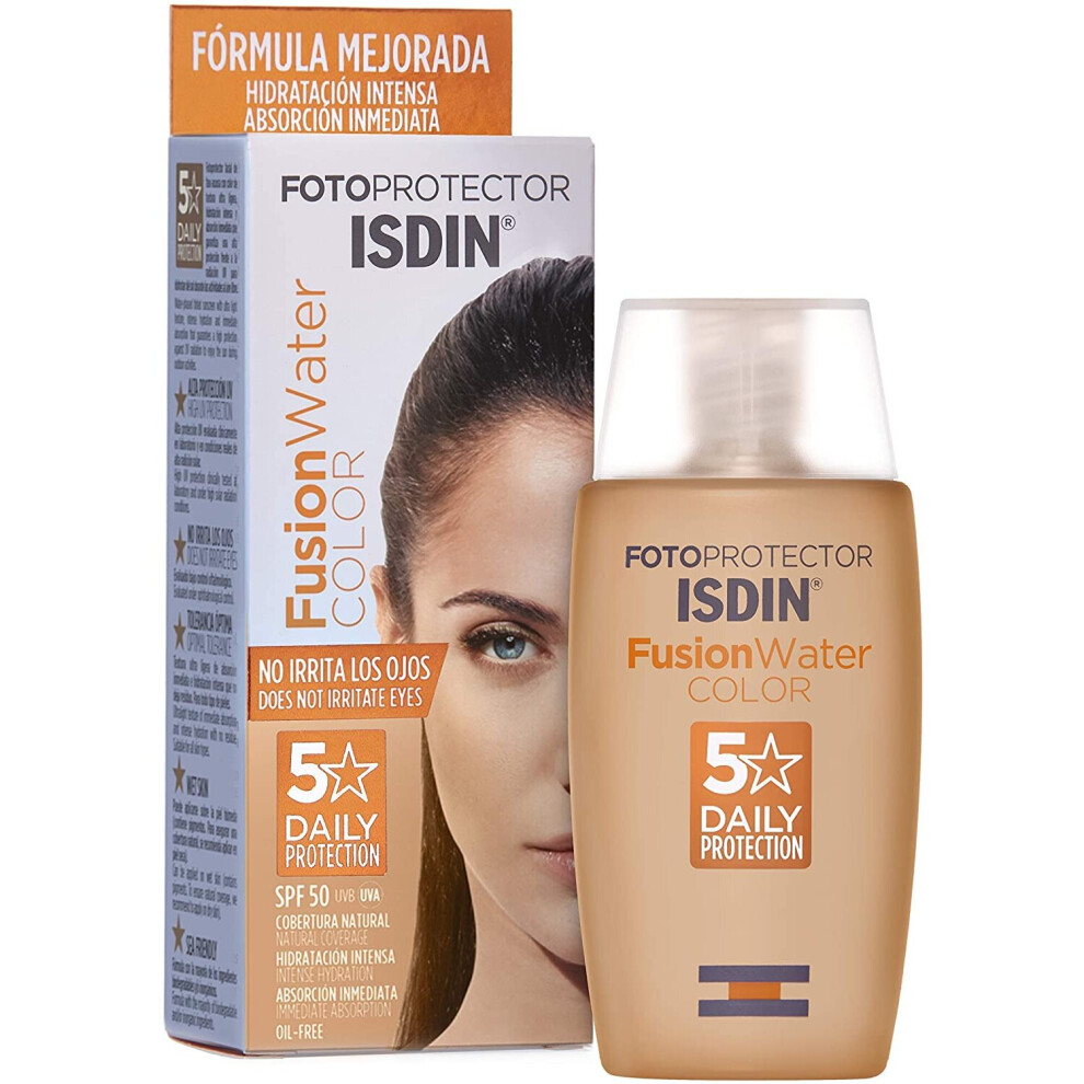 Visit-The-Fotoprotecciã³N-Isdin-Uk-Store Isdin Fusion Water Color Spf 50 50Ml | Tinted Daily Facial Sun Cream | Ultra-Light Texture