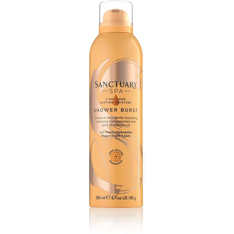 Sanctuary Spa 3 day Long Lasting Moisturising Foaming Shower Burst Body Wash, Shower Gel Rich in Gold of Pleasure Oil, Sweet...