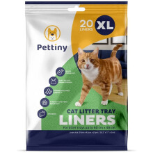 Pettiny 20 sacchetti per lettiera per gatti XL con cordoncini ??Sacchetti per lettiera per gatti resistenti ai graffi per una lettiera extra gran
