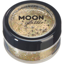 Holographic Glitter Shakers by Moon Glitter - Gold - Cosmetic Festival Makeup Glitter for Face, Body, Nails, Hair, Lips - 5g