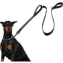 HRYSPN Large dog leash, 1.5m Double Handles No Pull Heavy Duty Strong Nylon Dog Leash. Dog Training Large Medium Duty Rope...