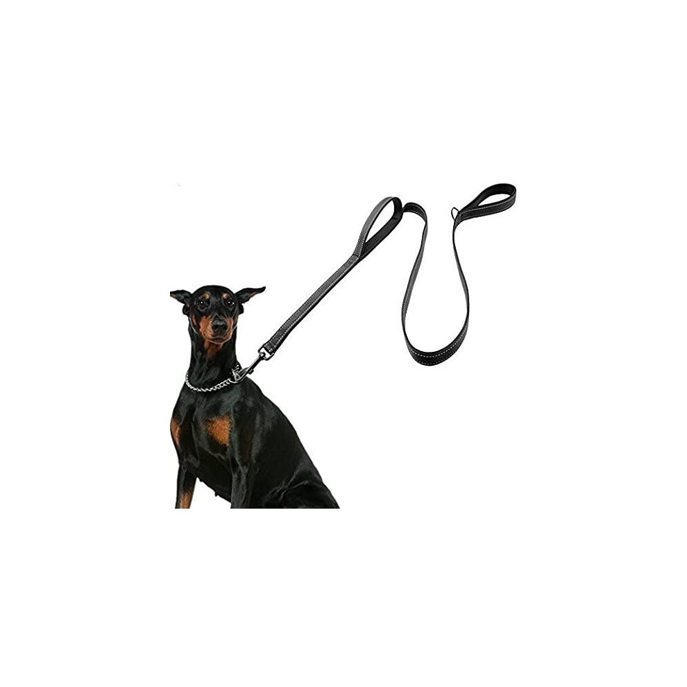HRYSPN Large dog leash, 1.5m Double Handles No Pull Heavy Duty Strong Nylon Dog Leash. Dog Training Large Medium Duty Rope...