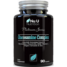 Glucosamine and Chondroitin, MSM, Vitamin C, Ginger, Turmeric Curcumin & Zinc | 90 Glucosamine Sulphate Capsules | Platinum...