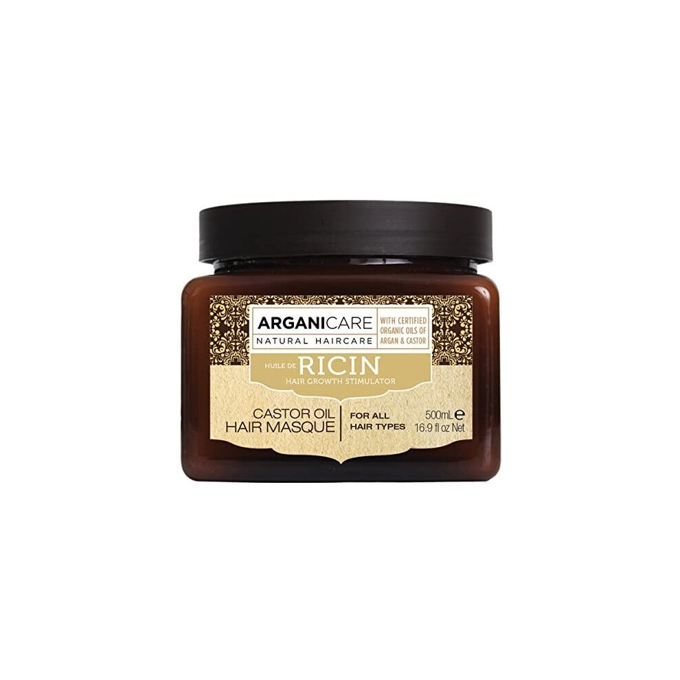 Visit-The-Arganicare-Store Arganicare Castor Oil Hair Masque For All Hair Types, Enriched With Organic Argan Oil & Castor Oil. 500Ml