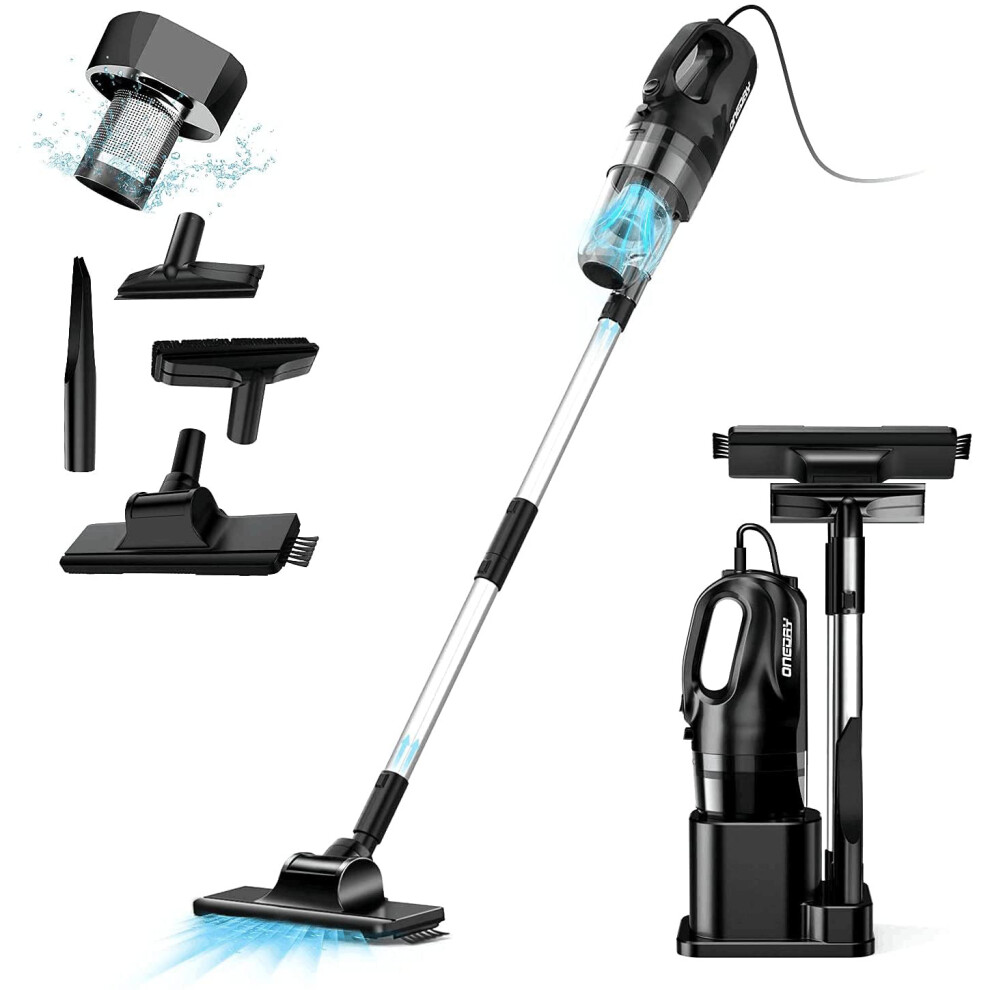 oneday Corded Handheld Stick Vacuum Cleaner 6 in 1 Lightweight Upright Stick Vacuum Cleaners Pro-cyclone with HEPA Filtration [Energy Class A+]