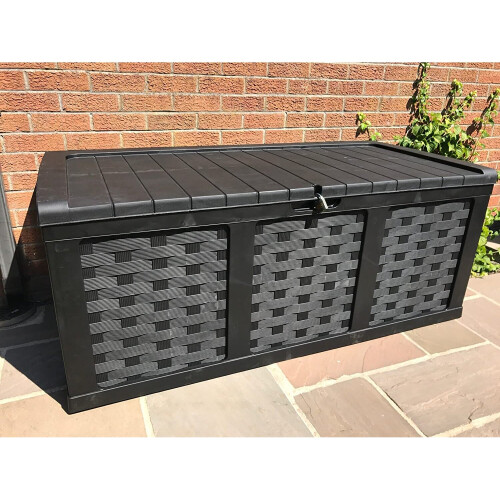 Starplast XXL Huge Plastic 634 ltr Garden Storage Box With Piston Opening Lid