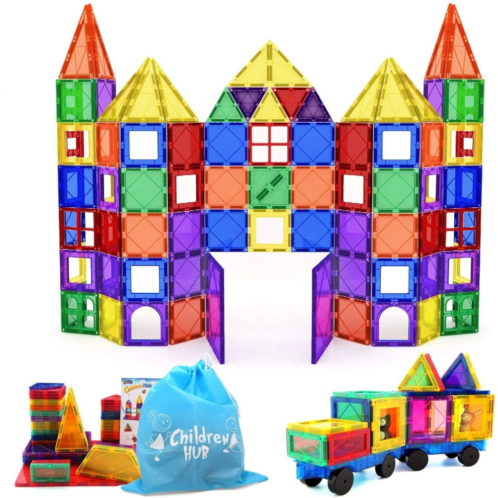 Visit-The-Children-Hub-Store Children Hub 100Pcs Magnetic Building Set - Construction Kit Educational Stem Toys For Your Kids (Stronger Magnets)