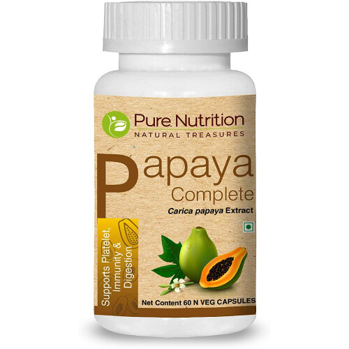 Pure Nutrition Papaya Complete 60 Veg Capsules (Supports Platelet