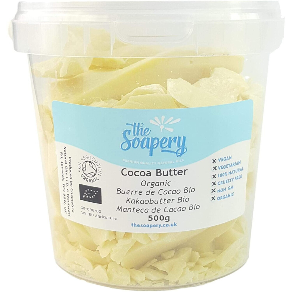 Brand:-Thesoapery Cocoa Butter 500G - Certified Organic Raw Unrefined Pure