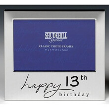 Shudehill 5" x 3.5" Happy 13th Birthday Photo Frame Occasion Gift Pressent 72413, Metal, Silver, Size
