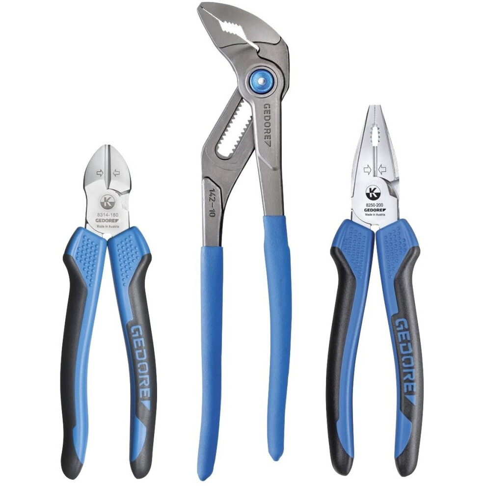 Gedore S 8393 S8393 Plier Set 3 Pcs, Blue, 3.6 X 17.5 X 3.5 Cm, Set Of 3 Pieces 4010886949719