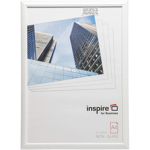 Hampton Frames EASY LOADER Poster Certificate Photo Frame Plexi White A4 (21x30cm) EASA4WHP