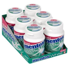Spearmint Mentos White Sugar Free Chewing Gum - 40 Pieces Tub (Pack of 6)