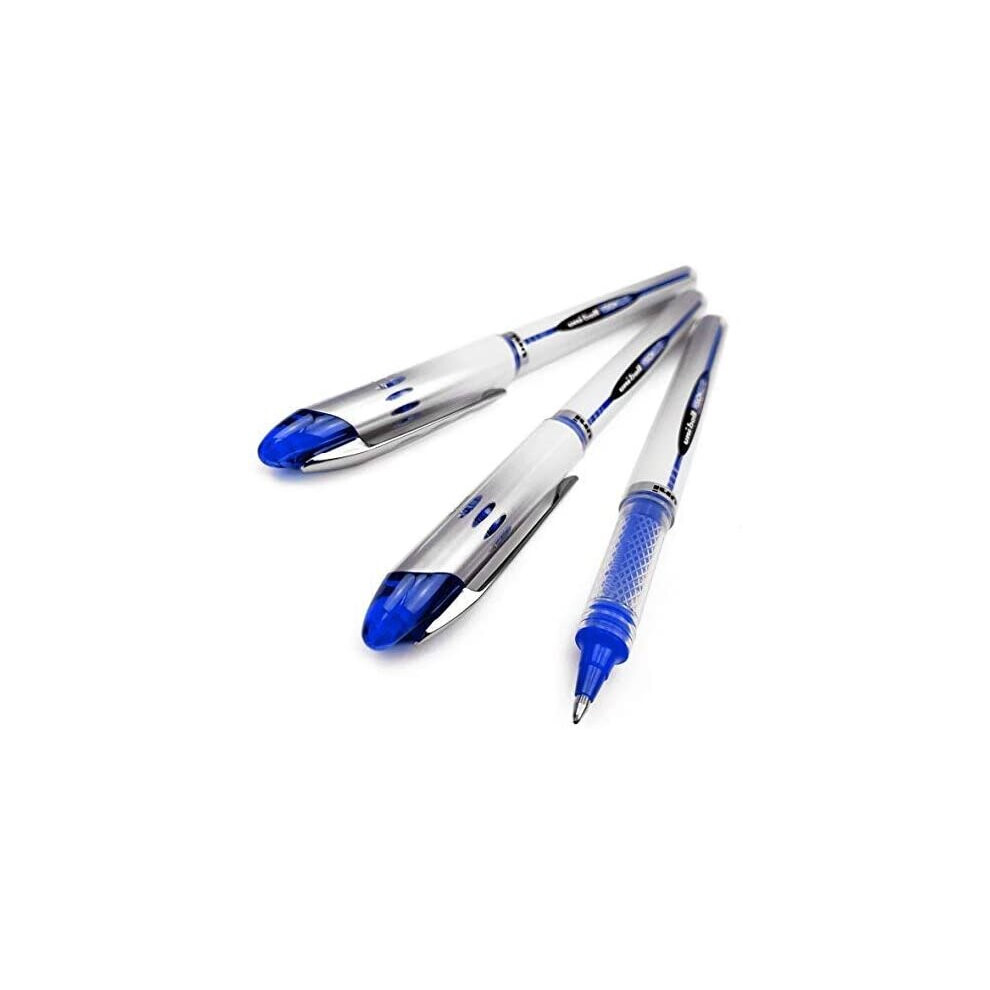 Uni-Ball Vision Elite - Ub-200 - Liquid Ink Rollerball Pen - Pack Of 3 (Blue) Blue