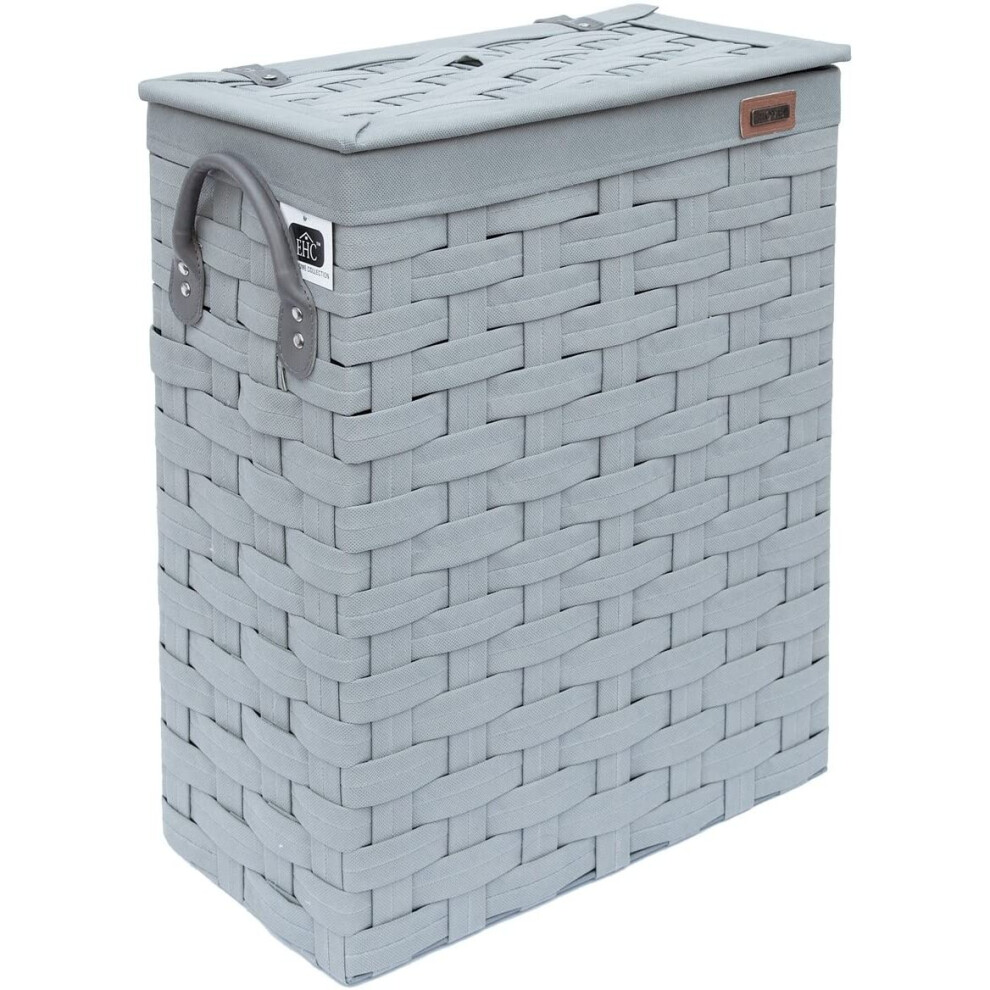 Ehc Slimline Laundry Linen Basket Bin Bathroom Storage Hamper Basket with Lid