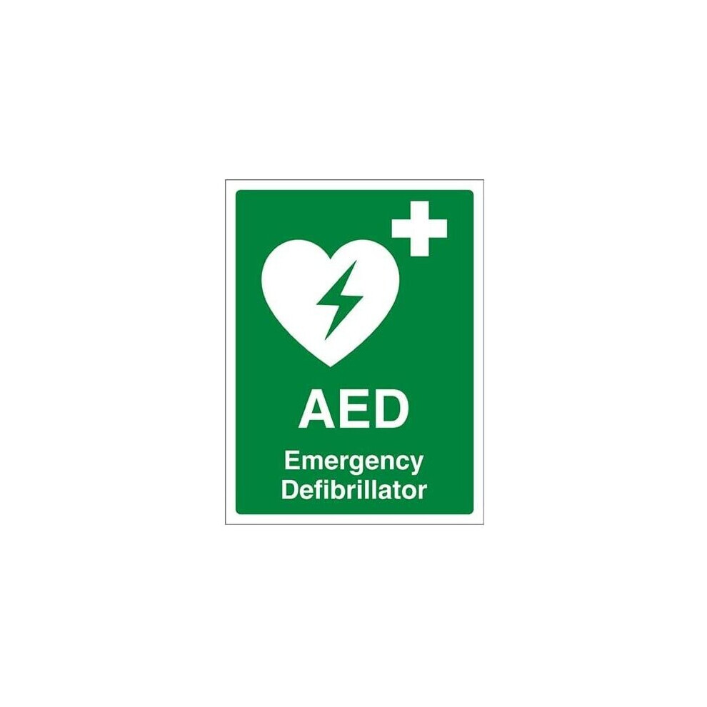 Brand:-V-Safety Vsafety Aed Emergency Defibrillator Sign - Portrait - 150Mm X 200Mm - Self Adhesive Vinyl