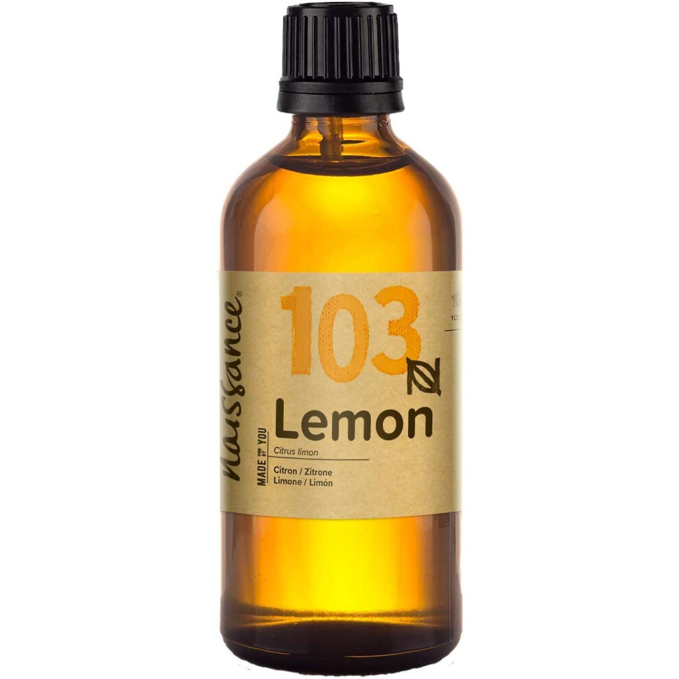 Visit-The-Naissance-Store Naissance Lemon Essential Oil 100Ml - Pure, Natural, Steam Distilled, Cruelty Free, Vegan And Undiluted