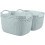 Curver Curver Knit Large Rectangular Plastic Storage Basket, Misty Blue, 19 Litre 4