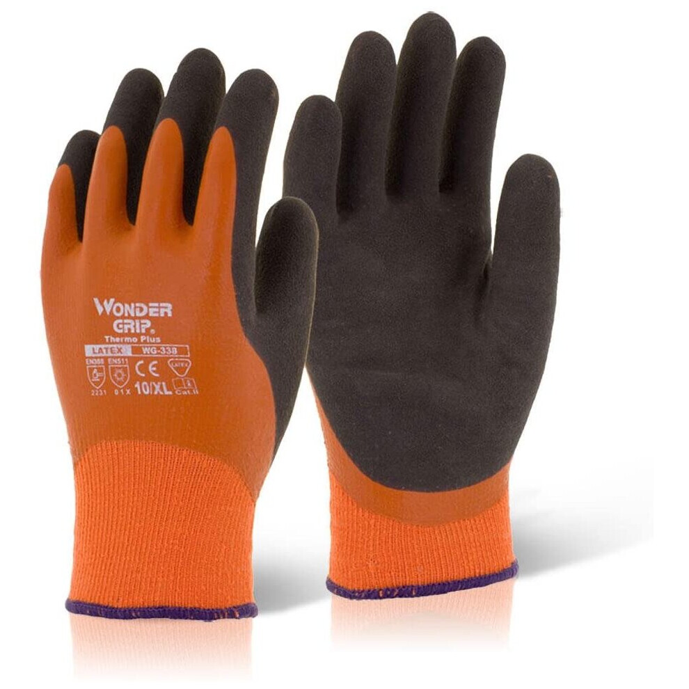 Wonder Grip Gloves Wg-338 Thermo Plus Latex Waterproof & Warm 8/Medium 5060268239715