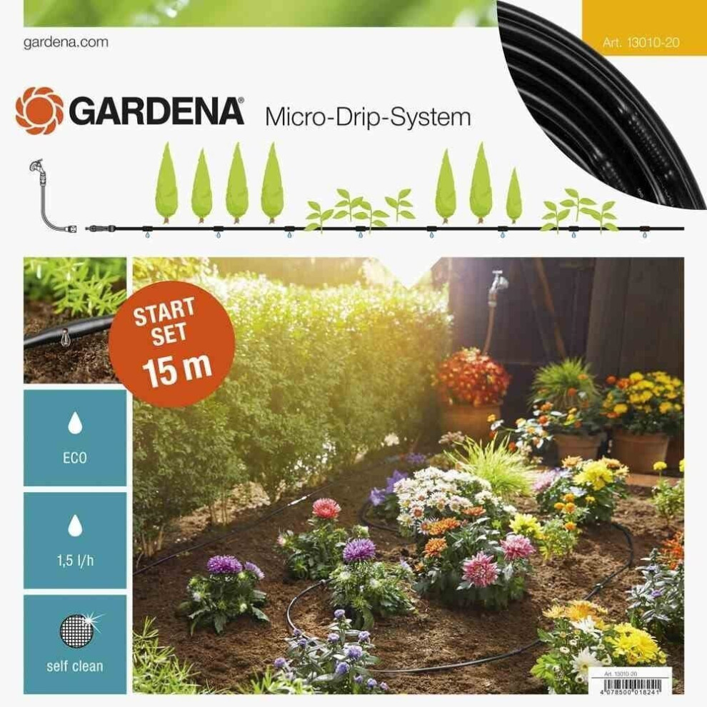 GARDENA Starter Set Rows of Plants S: Micro-Drip System for water-saving irrigation of plant rows (13010-20)