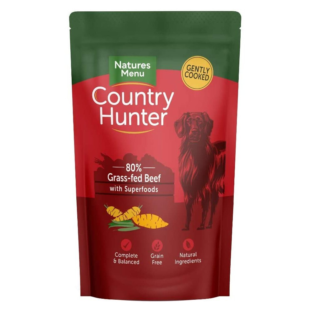 Natures Menu Country Hunter Dog Food Pouch Grass Grazed Beef (6 X 150g)