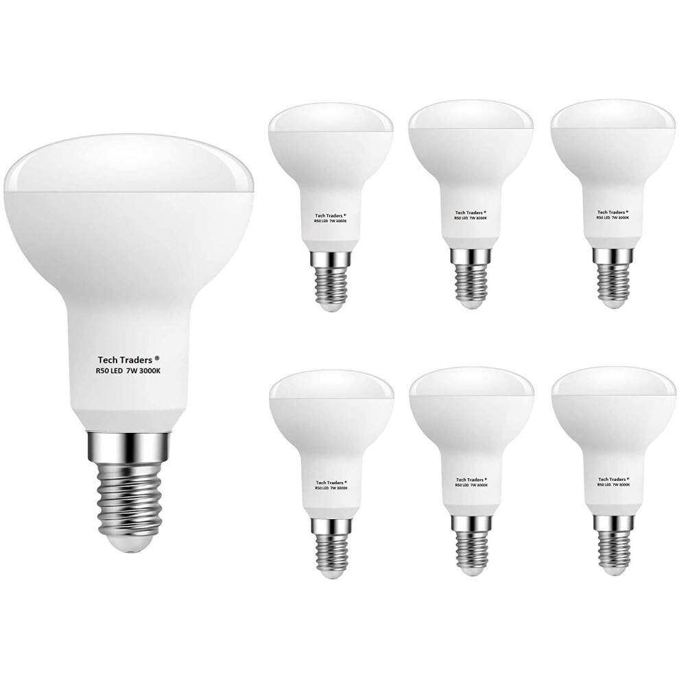 Brand:-Tech-Traders Reflector R50 E14 Led Bulbs, 7W Led Cool Small Edison Screw Bulb, Replace To 70W Filament Bulbs, Non-Dimmable, 560Lm, Led... White