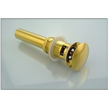 Xcel Home Quality Slotted Gold Click Clack Basin Pop Up Mushroom Waste with Trap Brass Sink Basin Plug -FBA