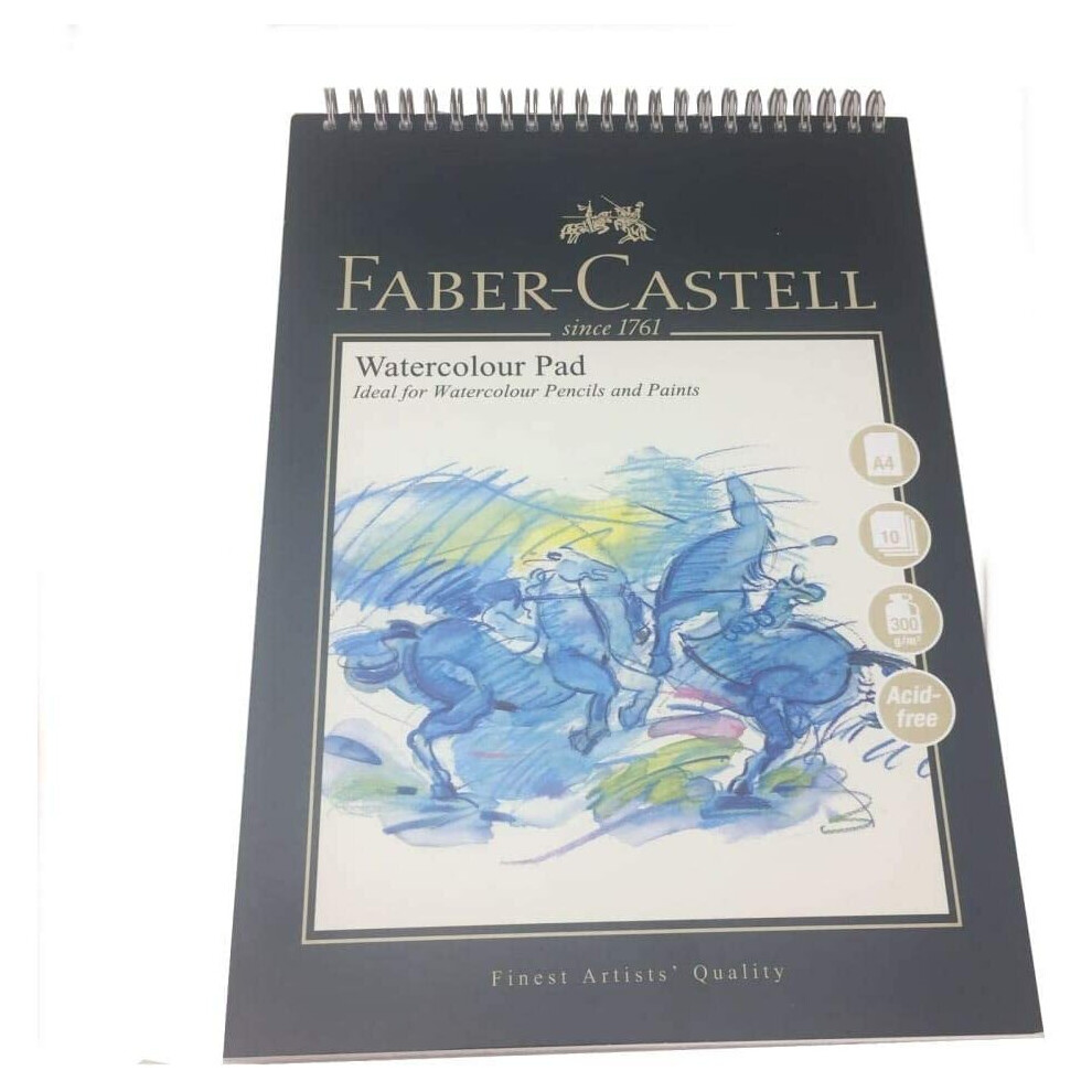 Faber-Castell Art & Graphic Spiral Bound Watercolour Pad, A4 300 Gsm Pad Of 10 Sheets Wd792713