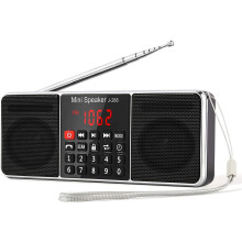 PRUNUS J-288 Portable AM FM SD USB bluetooth mp3 Long antenna radio with double magnetic speaker, stereo sound, AUX jack and...