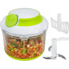 Brieftons QuickPull Food Chopper: Powerful Manual Handheld Chopper/Mixer/Blender, 950 ml, with 3 Recipe Ebooks