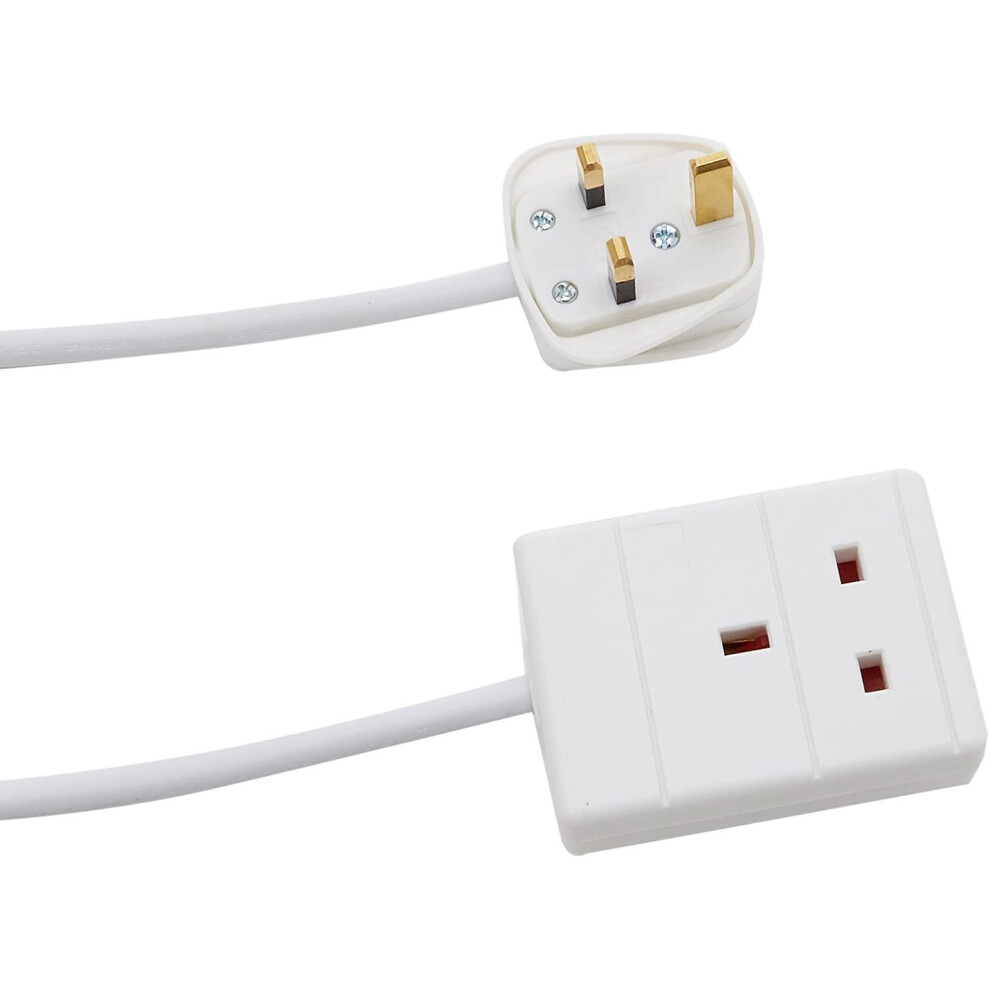 Pro-Elec Pl13970 1M 1-Gang Extension Lead - White, Uk Plug & Socket 758399262768